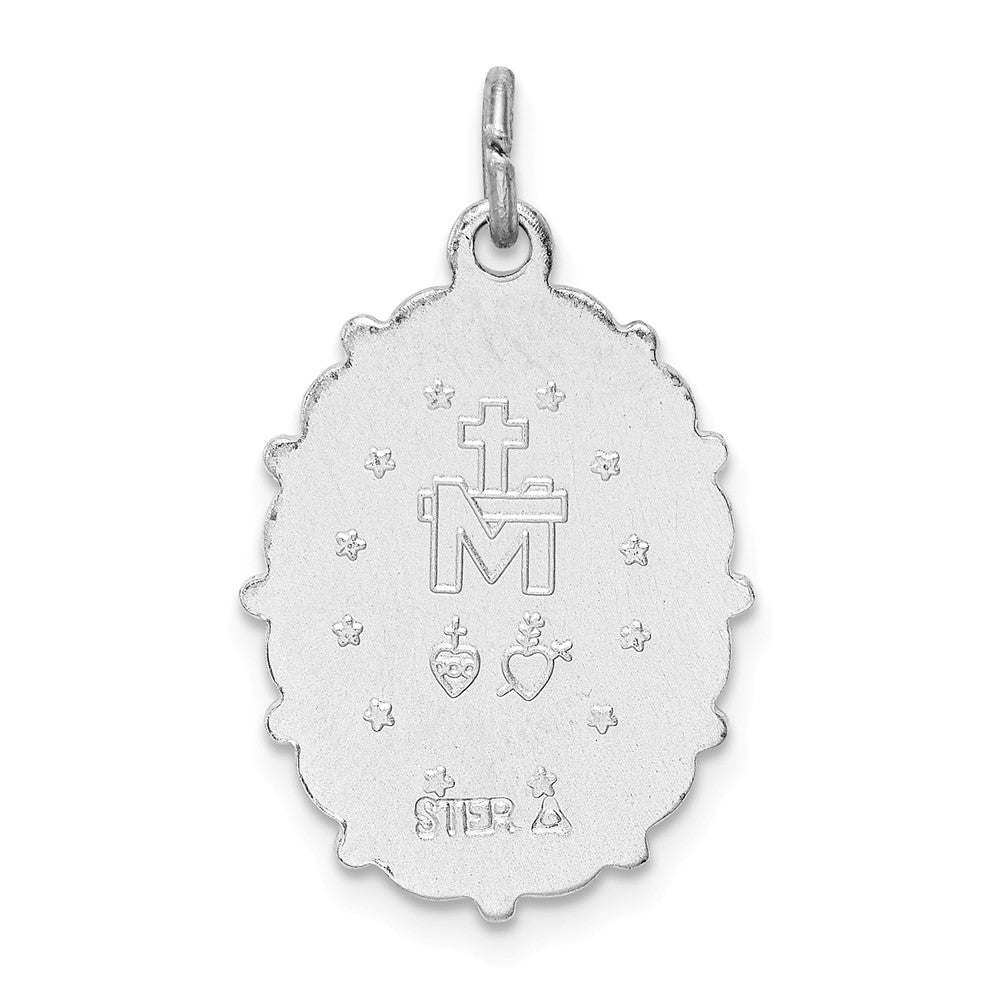 Million Charms 925 Sterling Silver Rhodium-Plated Religious Miraculous Medal