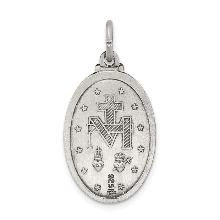 Million Charms 925 Sterling Silver Antiqued Religious Miraculous Medal