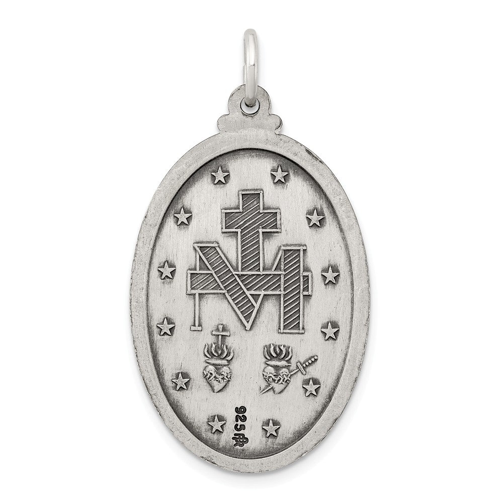 Million Charms 925 Sterling Silver Antiqued Religious Miraculous Medal