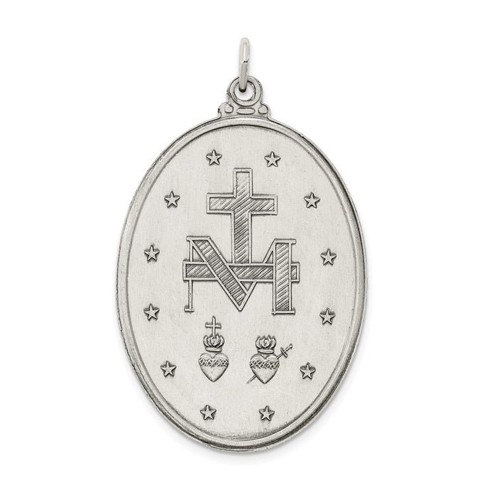 Million Charms 925 Sterling Silver Antiqued Religious Miraculous Medal