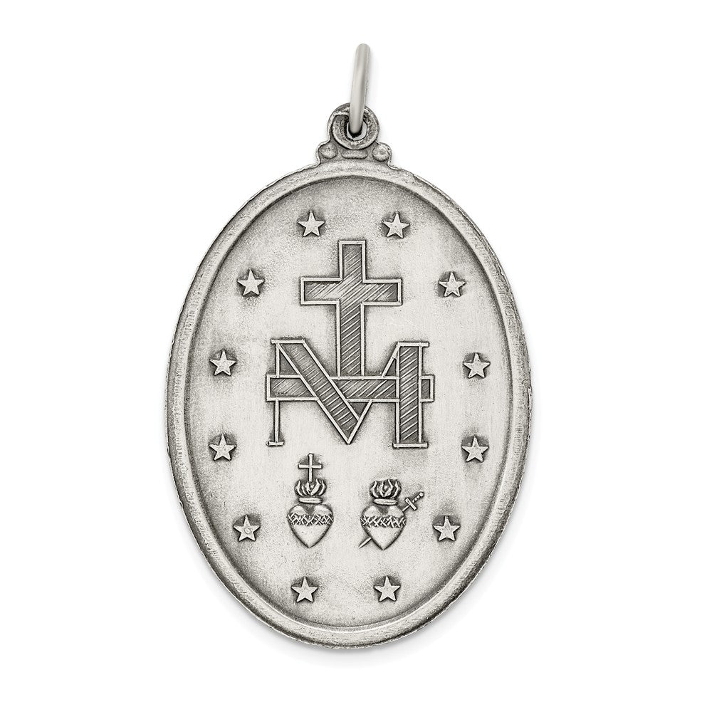 Million Charms 925 Sterling Silver Antiqued Religious Miraculous Medal