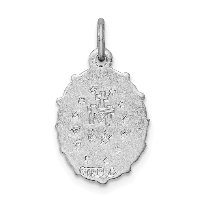 Million Charms 925 Sterling Silver Rhodium-Plated Religious Miraculous Medal