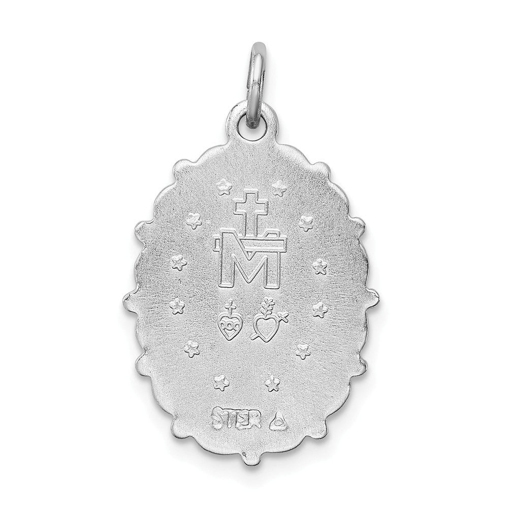 Million Charms 925 Sterling Silver Rhodium-Plated Religious Miraculous Medal