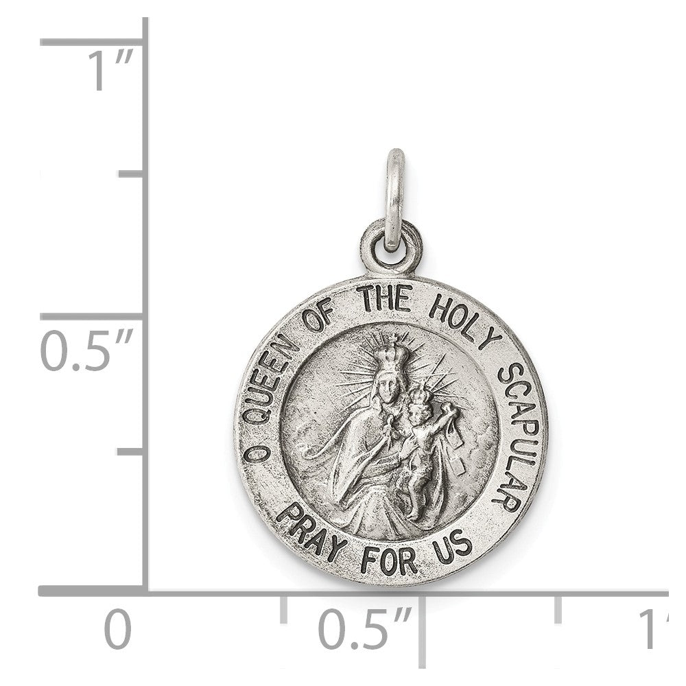 Million Charms 925 Sterling Silver Queen Of The Holy Scapular Medal