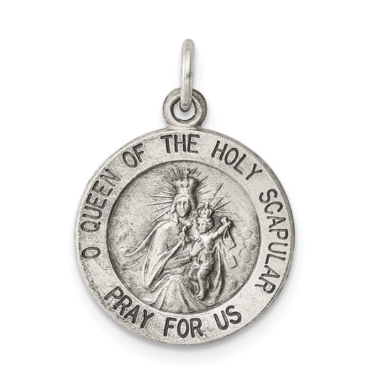 Million Charms 925 Sterling Silver Queen Of The Holy Scapular Medal