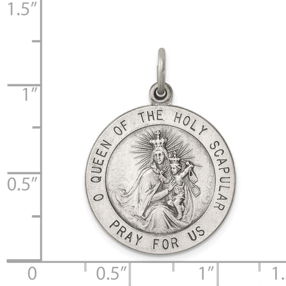 Million Charms 925 Sterling Silver Queen Of The Holy Scapular Medal