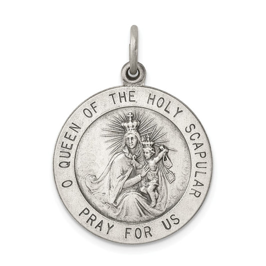 Million Charms 925 Sterling Silver Queen Of The Holy Scapular Medal