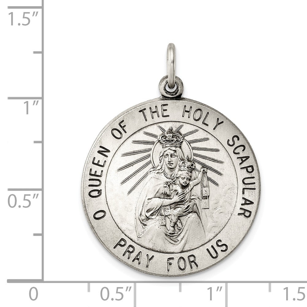 Million Charms 925 Sterling Silver Queen Of The Holy Scapular Medal