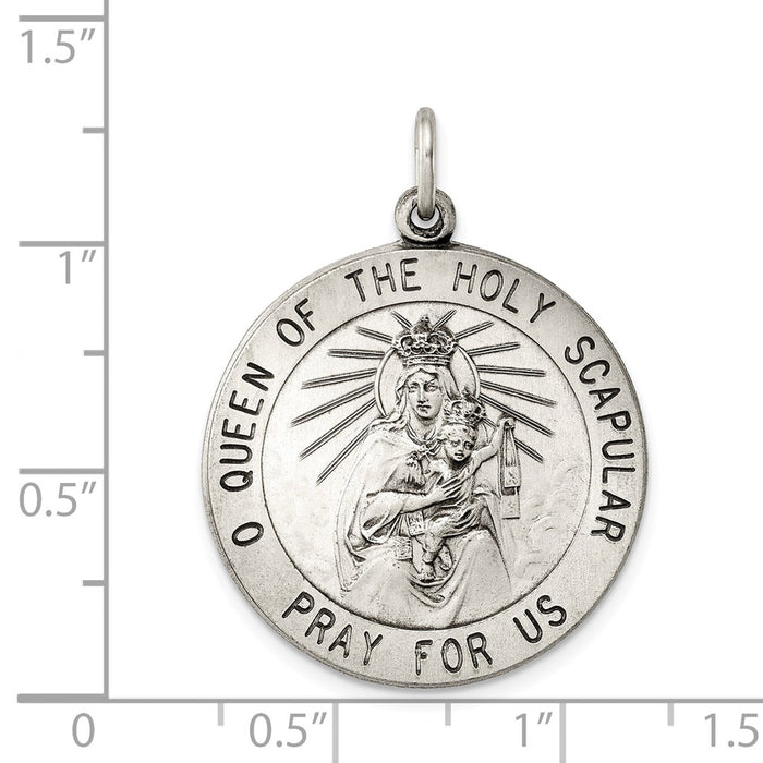 Million Charms 925 Sterling Silver Queen Of The Holy Scapular Medal