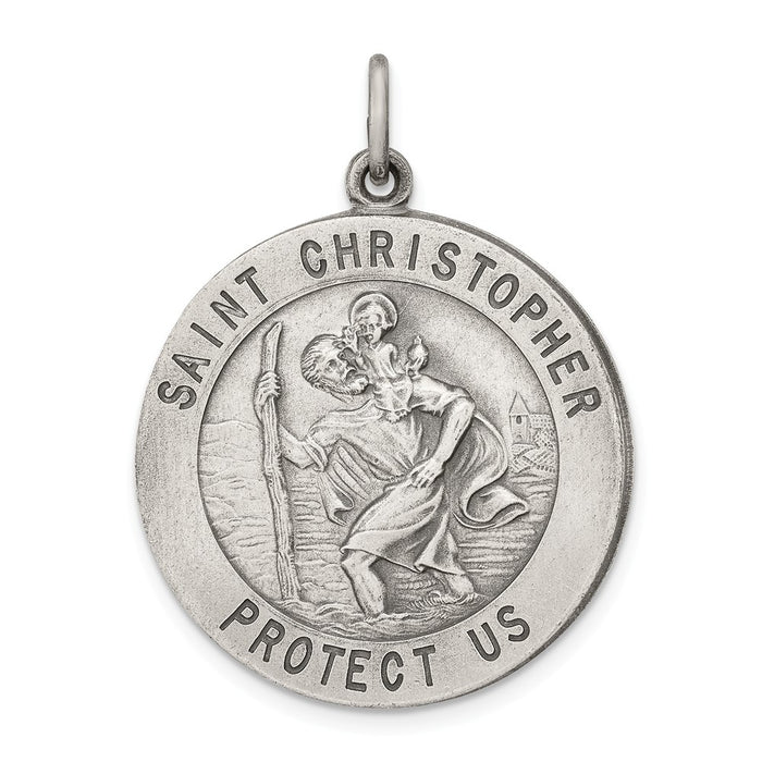 Million Charms 925 Sterling Silver Religious Saint Christopher Medal