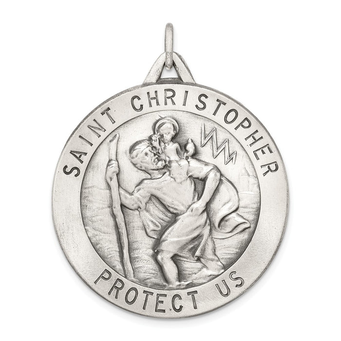 Million Charms 925 Sterling Silver Religious Saint Christopher Medal