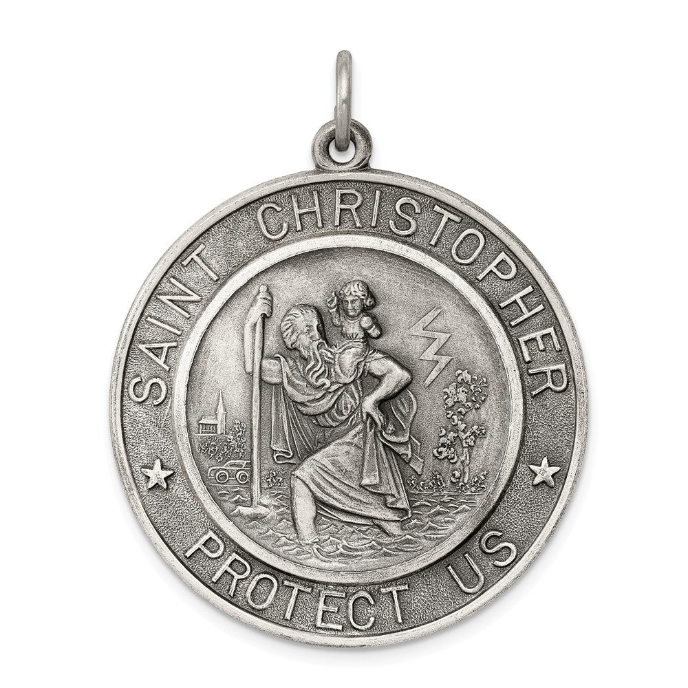 Million Charms 925 Sterling Silver Religious Saint Christopher Medal