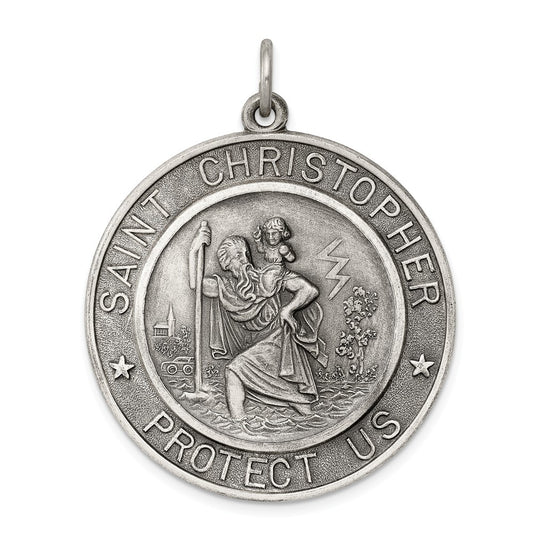 Million Charms 925 Sterling Silver Religious Saint Christopher Medal