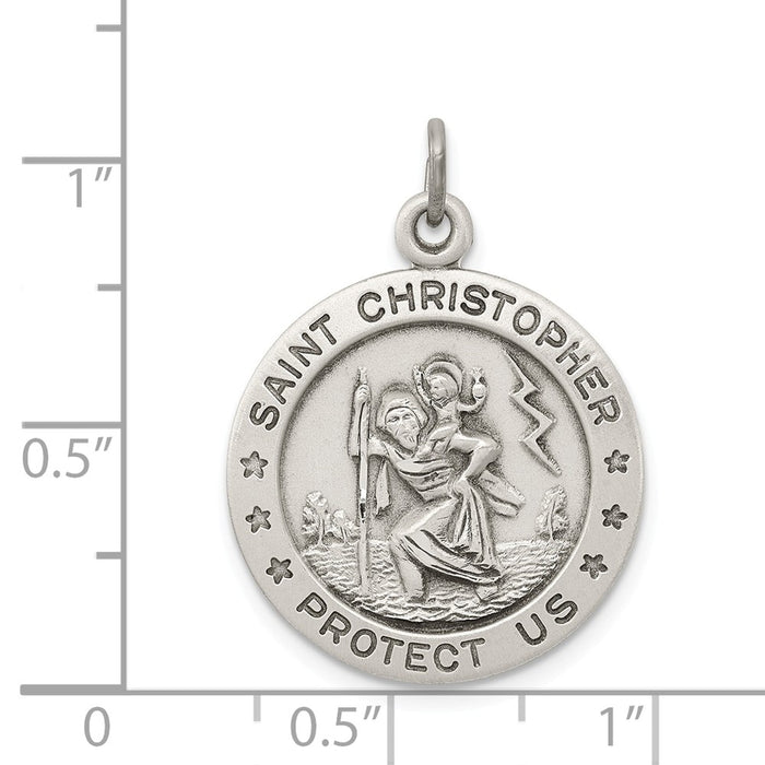 Million Charms 925 Sterling Silver Religious Saint Christopher Medal