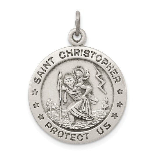 Million Charms 925 Sterling Silver Religious Saint Christopher Medal