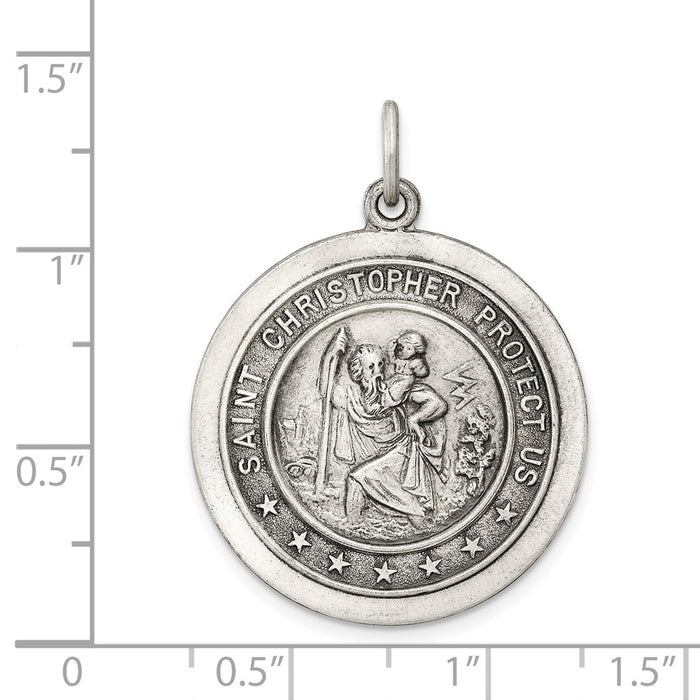 Million Charms 925 Sterling Silver Religious Saint Christopher Medal