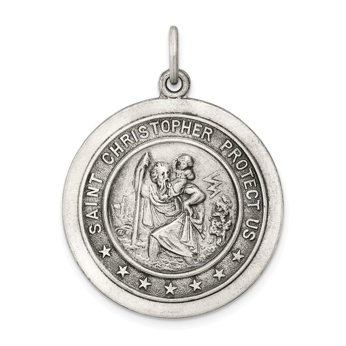 Million Charms 925 Sterling Silver Religious Saint Christopher Medal