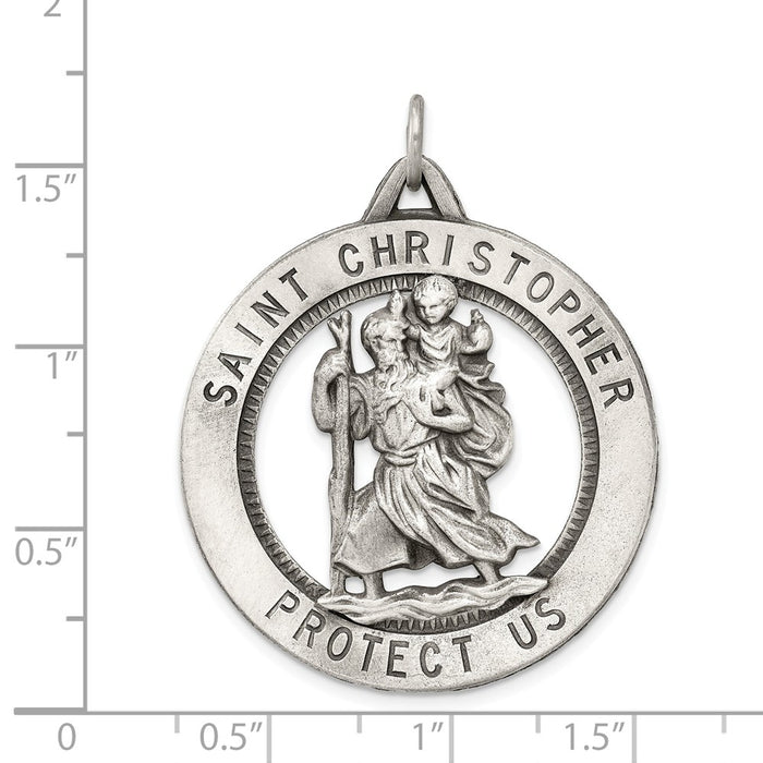 Million Charms 925 Sterling Silver Religious Saint Christopher Medal