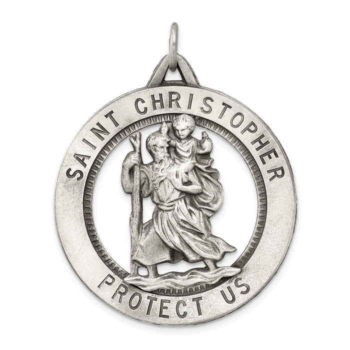Million Charms 925 Sterling Silver Religious Saint Christopher Medal