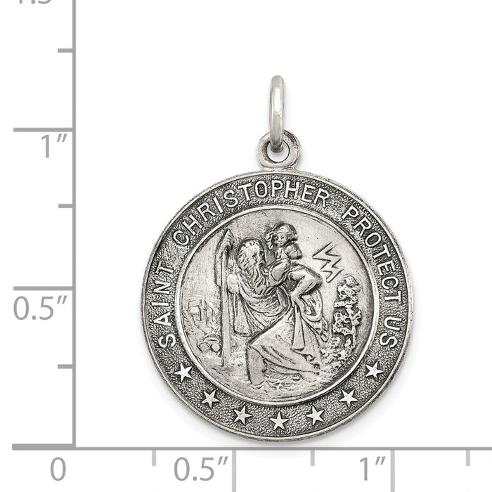 Million Charms 925 Sterling Silver Religious Saint Christopher Medal