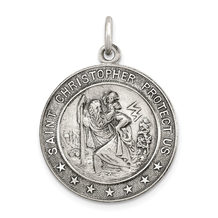 Million Charms 925 Sterling Silver Religious Saint Christopher Medal