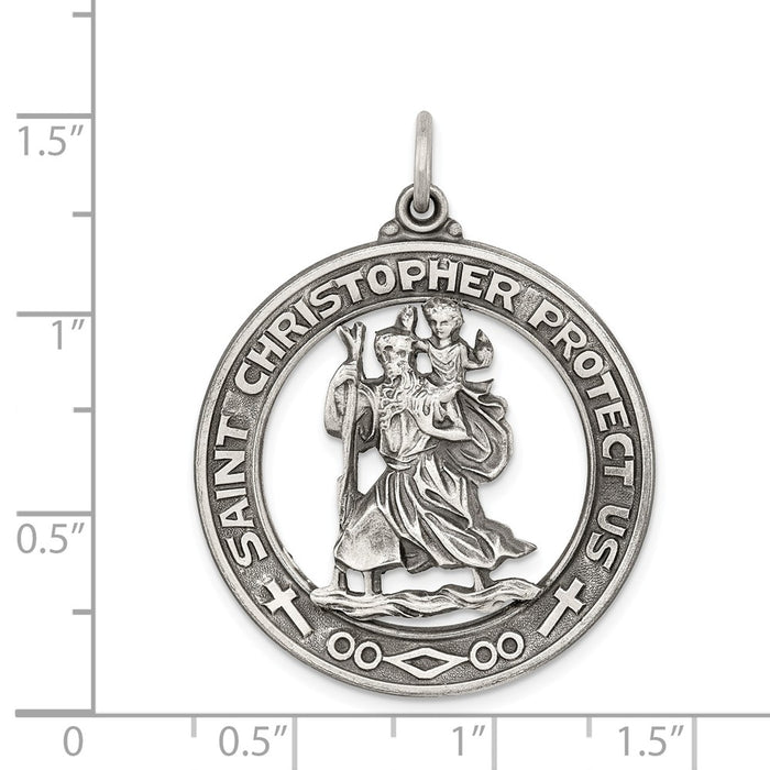 Million Charms 925 Sterling Silver Religious Saint Christopher Medal