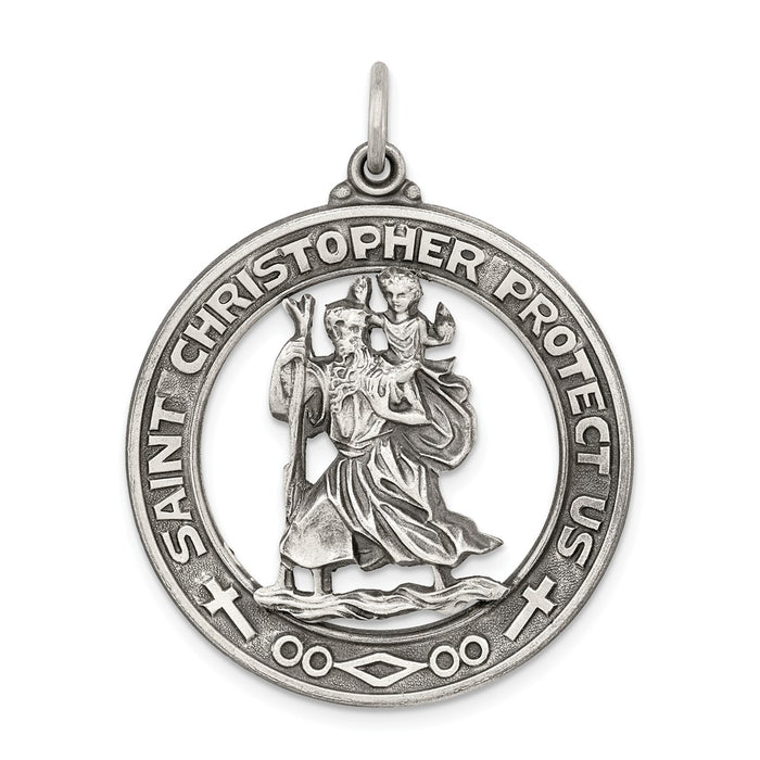 Million Charms 925 Sterling Silver Religious Saint Christopher Medal