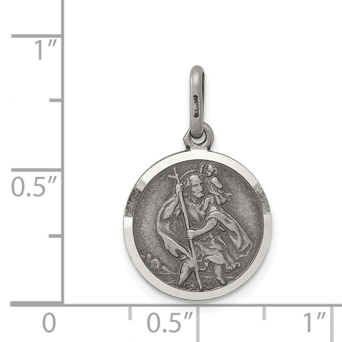 Million Charms 925 Sterling Silver Religious Saint Christopher Medal