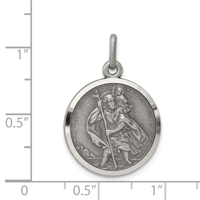 Million Charms 925 Sterling Silver Religious Saint Christopher Medal