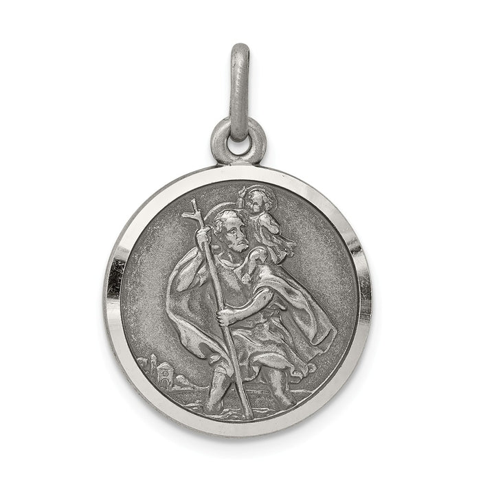 Million Charms 925 Sterling Silver Religious Saint Christopher Medal