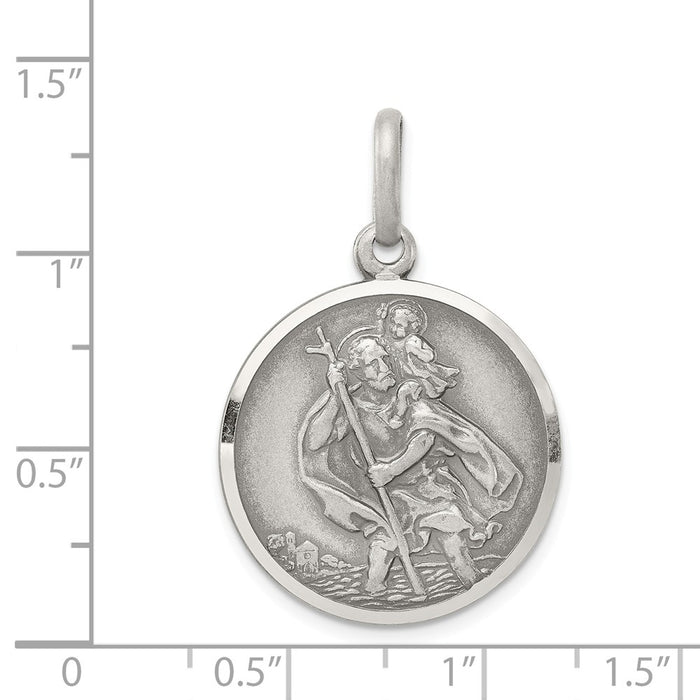 Million Charms 925 Sterling Silver Religious Saint Christopher Medal