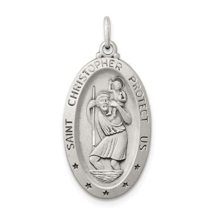 Million Charms 925 Sterling Silver Religious Saint Christopher Medal