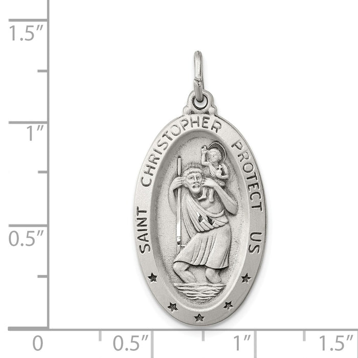 Million Charms 925 Sterling Silver Religious Saint Christopher Medal