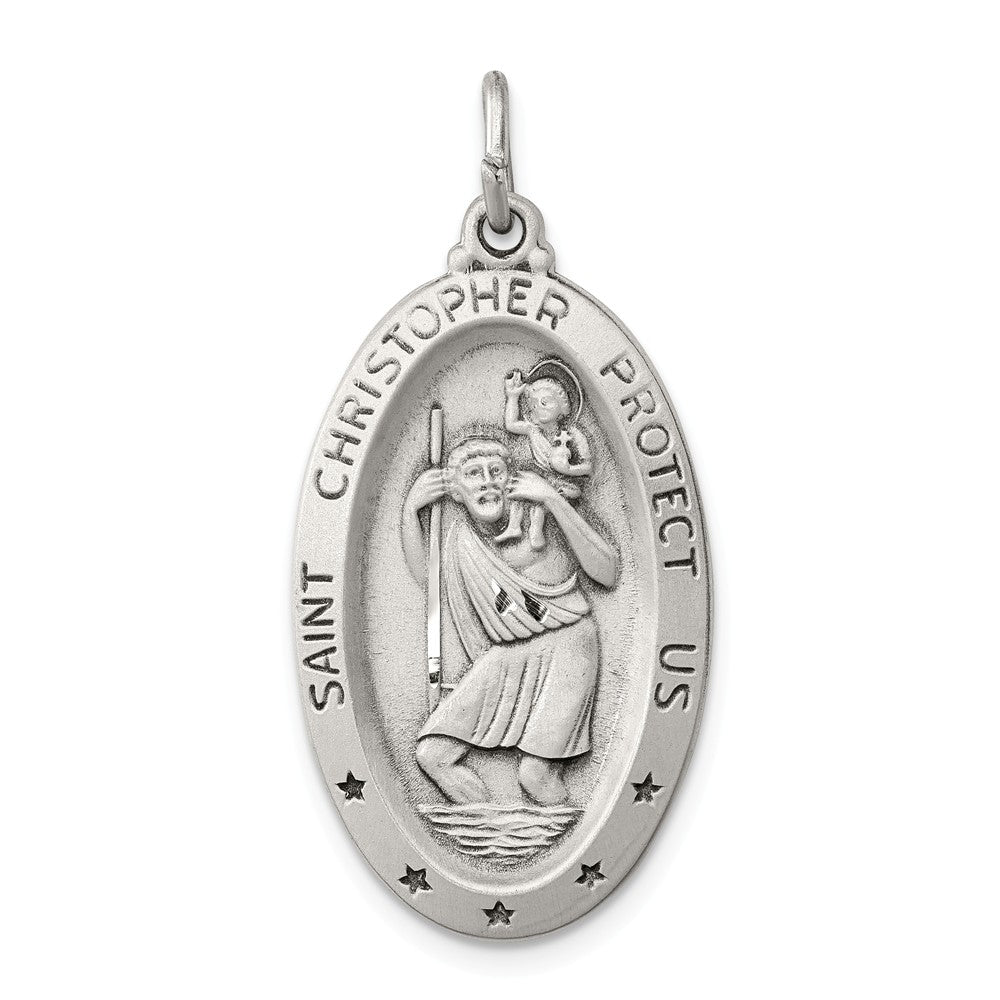 Million Charms 925 Sterling Silver Religious Saint Christopher Medal