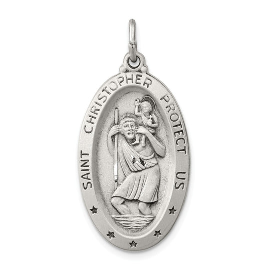 Million Charms 925 Sterling Silver Religious Saint Christopher Medal