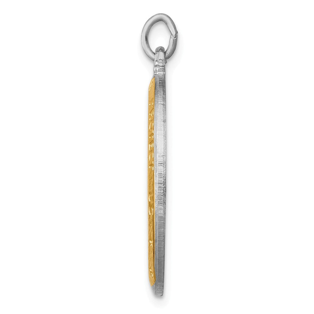 Million Charms 925 Sterling Silver Rhodium-Plated & Vermeil Religious Saint Christopher Medal