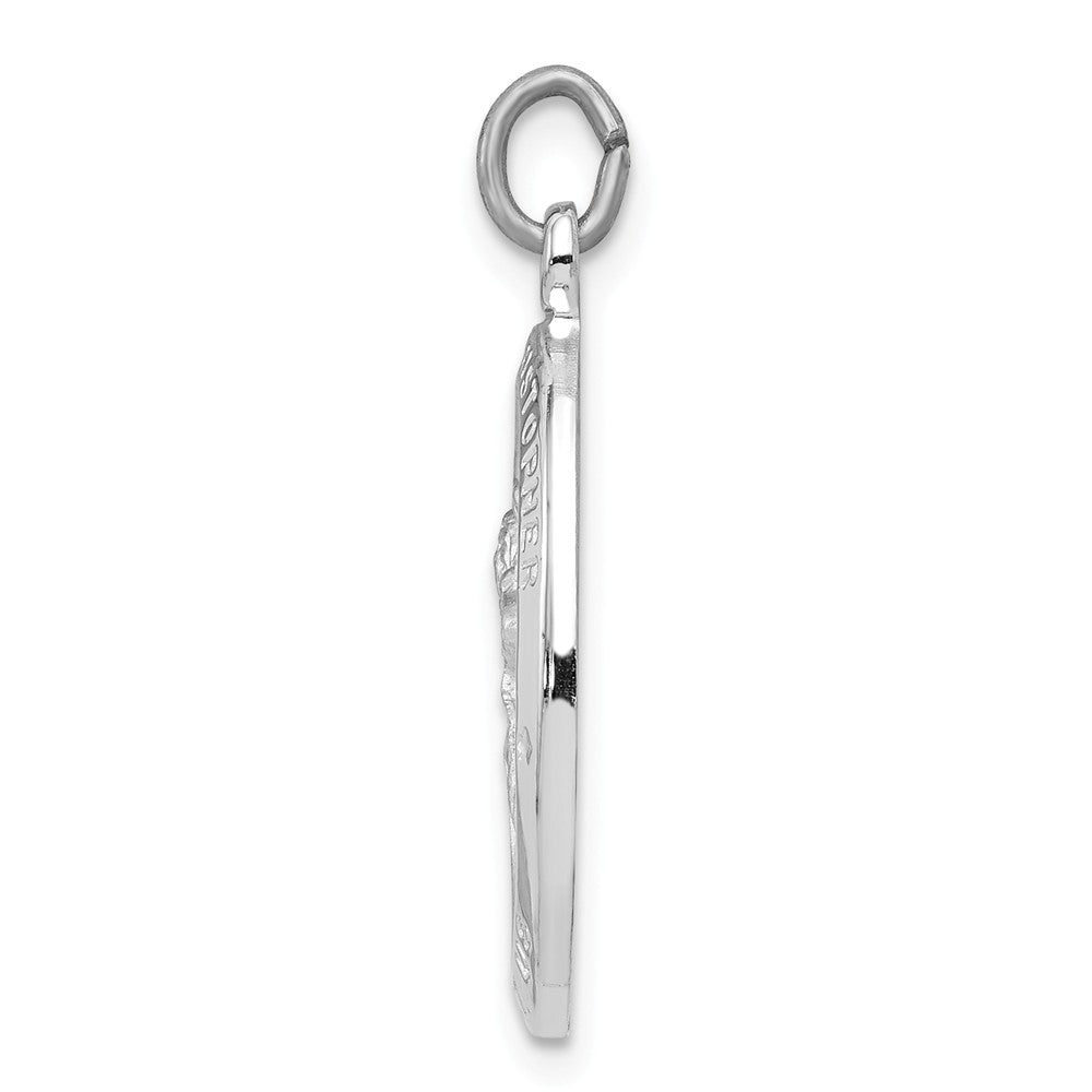Million Charms 925 Sterling Silver Rhodium-Plated Religious Saint Christopher Medal