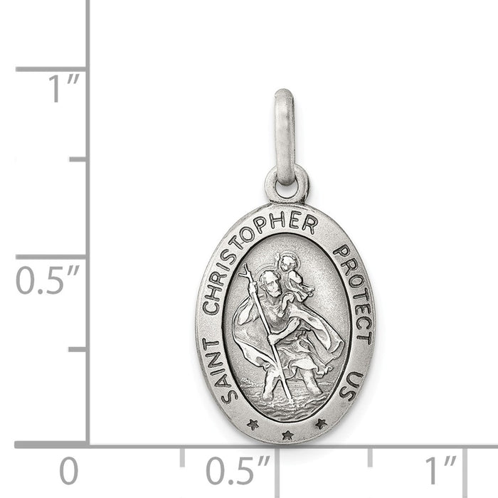 Million Charms 925 Sterling Silver Religious Saint Christopher Medal