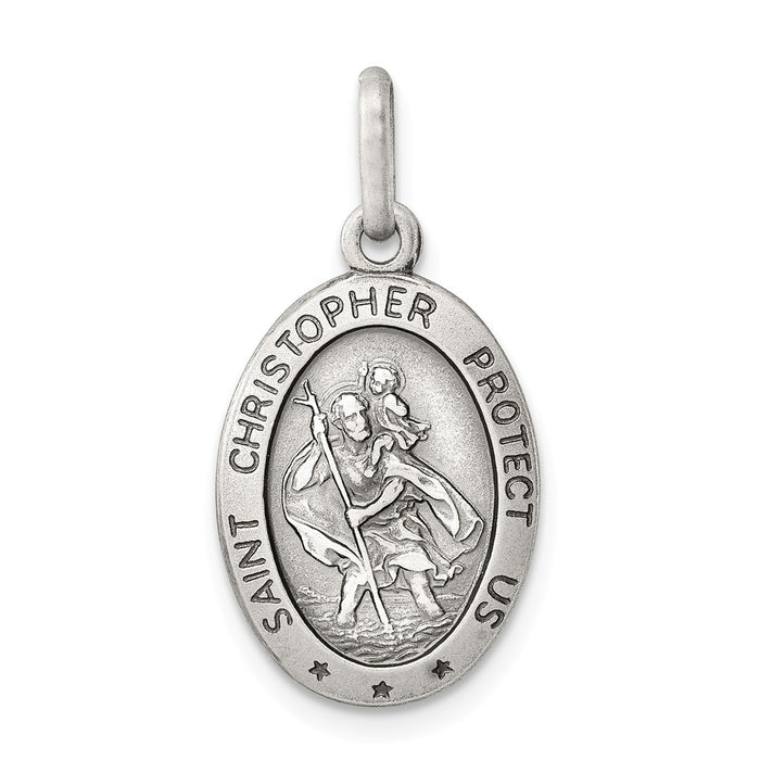 Million Charms 925 Sterling Silver Religious Saint Christopher Medal