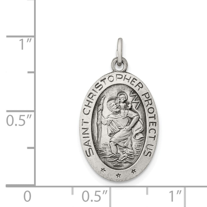 Million Charms 925 Sterling Silver Religious Saint Christopher Medal