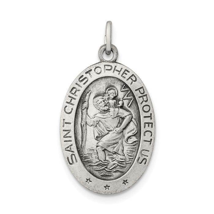 Million Charms 925 Sterling Silver Religious Saint Christopher Medal