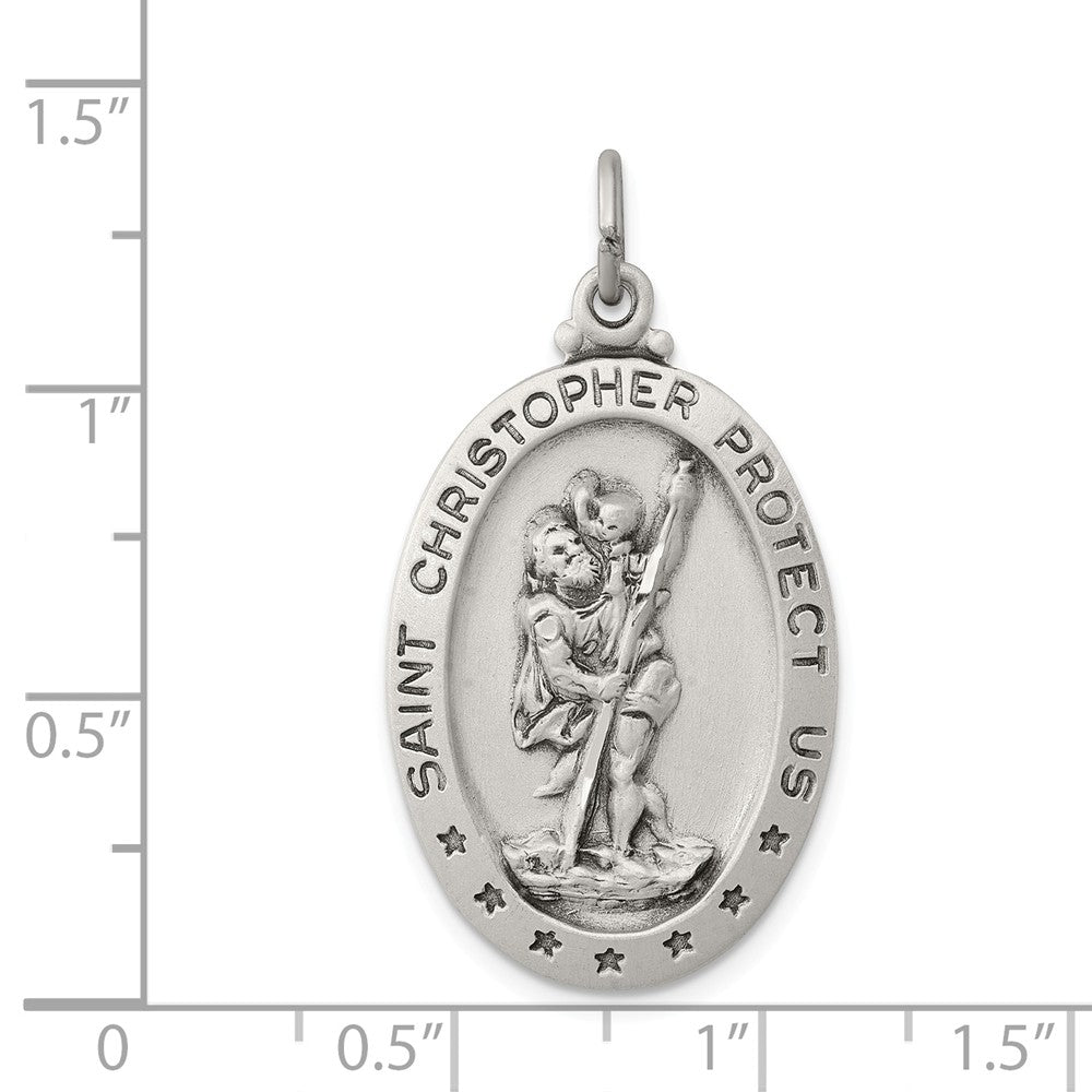 Million Charms 925 Sterling Silver Religious Saint Christopher Medal