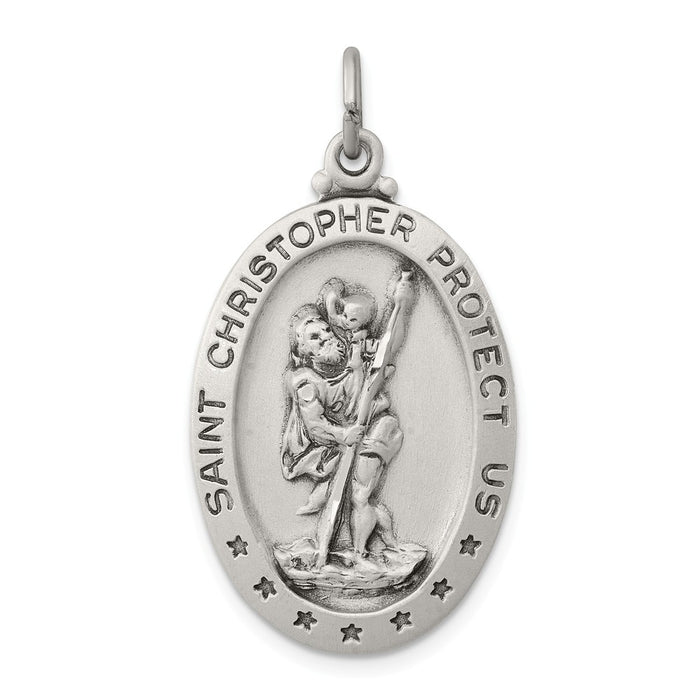 Million Charms 925 Sterling Silver Religious Saint Christopher Medal