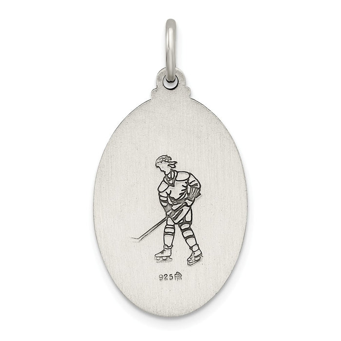 Million Charms 925 Sterling Silver Religious Saint Christopher Sports Hockey Medal