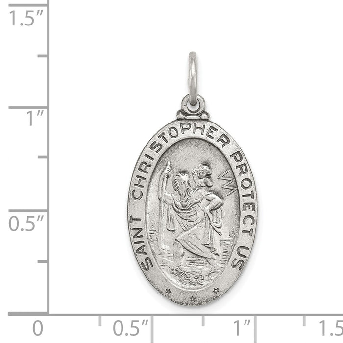 Million Charms 925 Sterling Silver Religious Saint Christopher Sports Hockey Medal