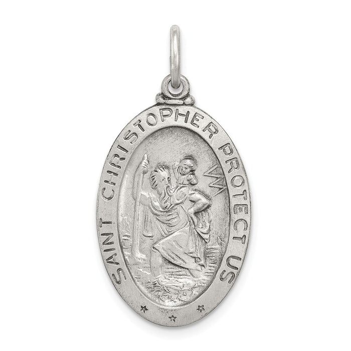 Million Charms 925 Sterling Silver Religious Saint Christopher Sports Basketball Medal