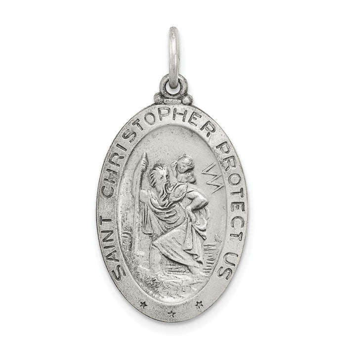 Million Charms 925 Sterling Silver Religious Saint Christopher Sports Baseball Medal