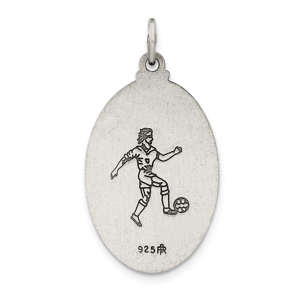 Million Charms 925 Sterling Silver St.Christopher Sports Soccer Medal