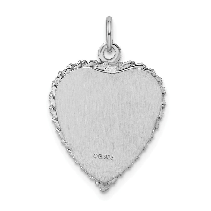 Million Charms 925 Sterling Silver Rhodium-Plated Sweet Sixteen Disc Charm