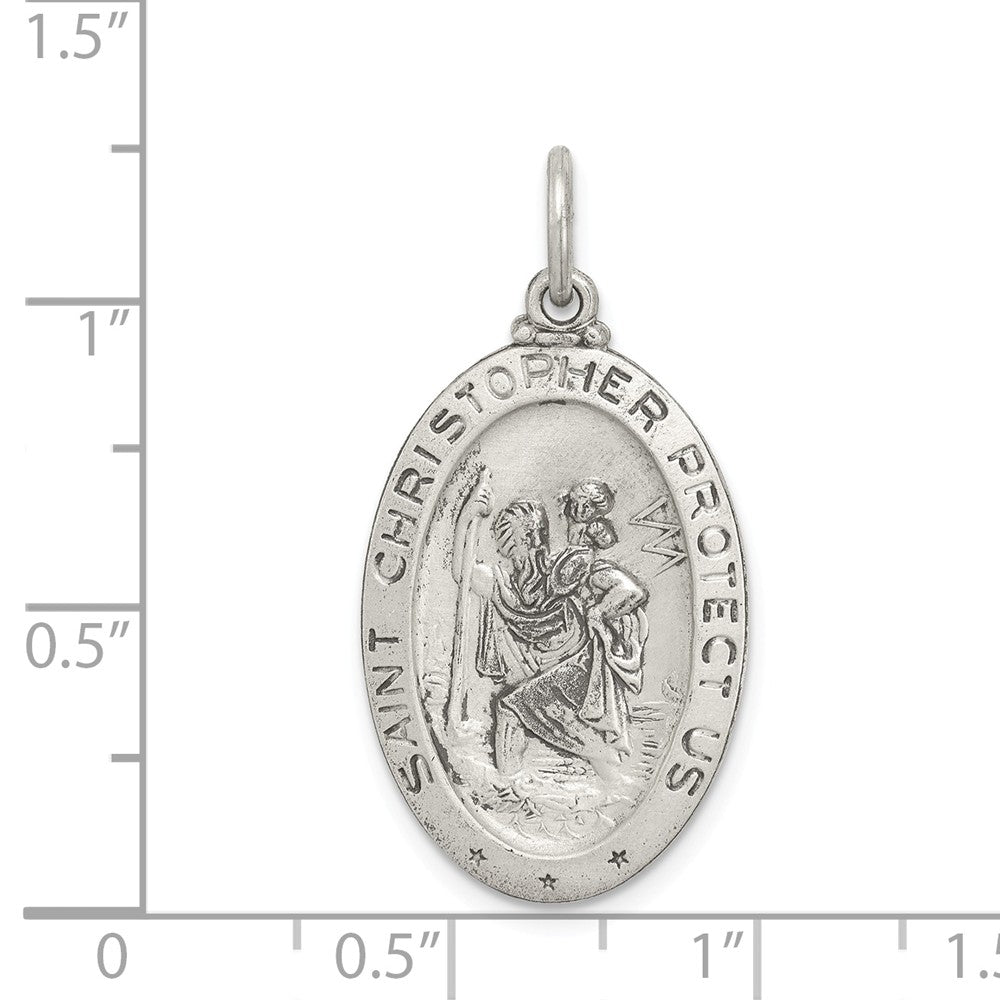 Million Charms 925 Sterling Silver St.Christopher Sports Football Medal